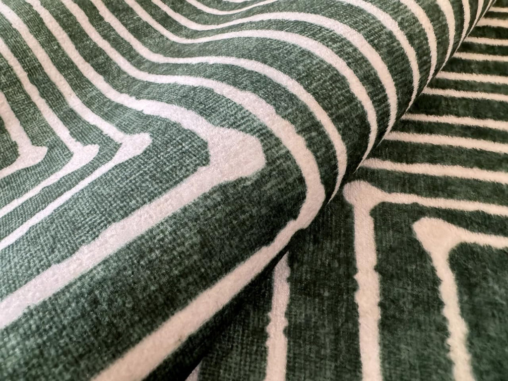 Washable Modern Runner Rug Kitchen, Green Geometric Rug