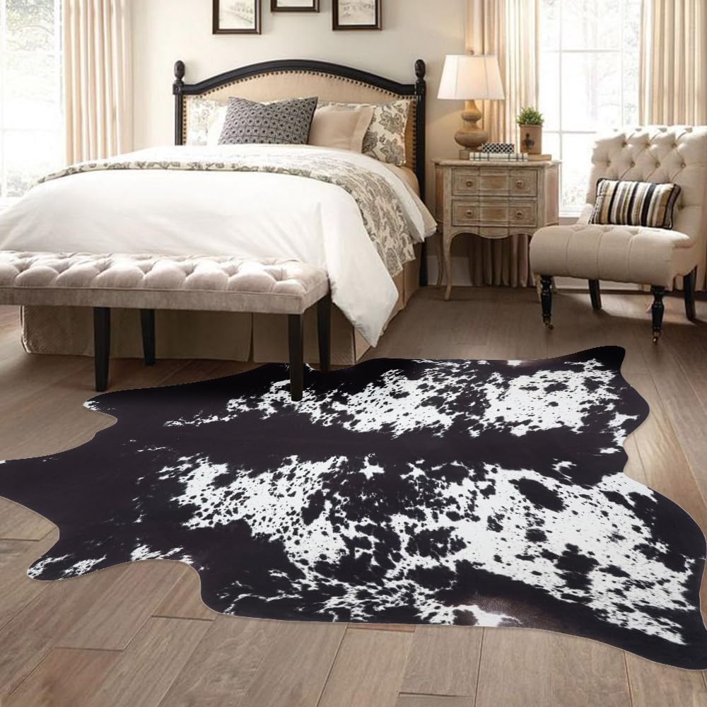 Cow Hide Rug Faux Cowhide Rug Large 8x10 Cow Print Rugs Area Carpet Animal Print Western Home Decor Bedroom