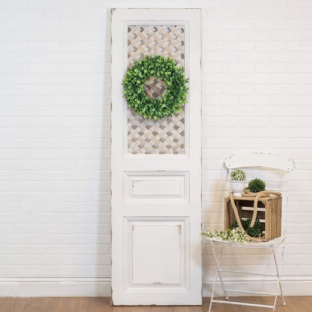 15" Boxwood Wreath - Artificial Green Leaves Wreath for Front Door, Wall, Window & Party Decor