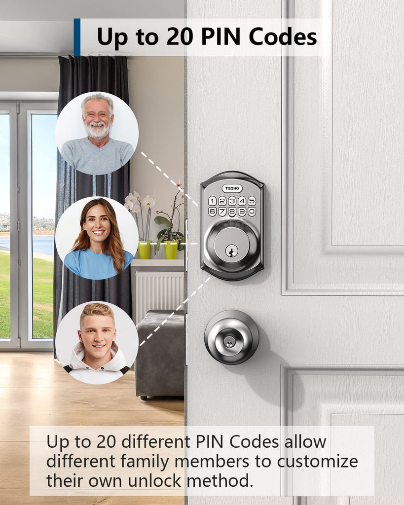 Keyless Entry Deadbolt with Keypad for Front Door, Satin Nickel