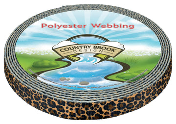 Leopard Print Polyester Webbing (3/4 Inch, 10 Yards)