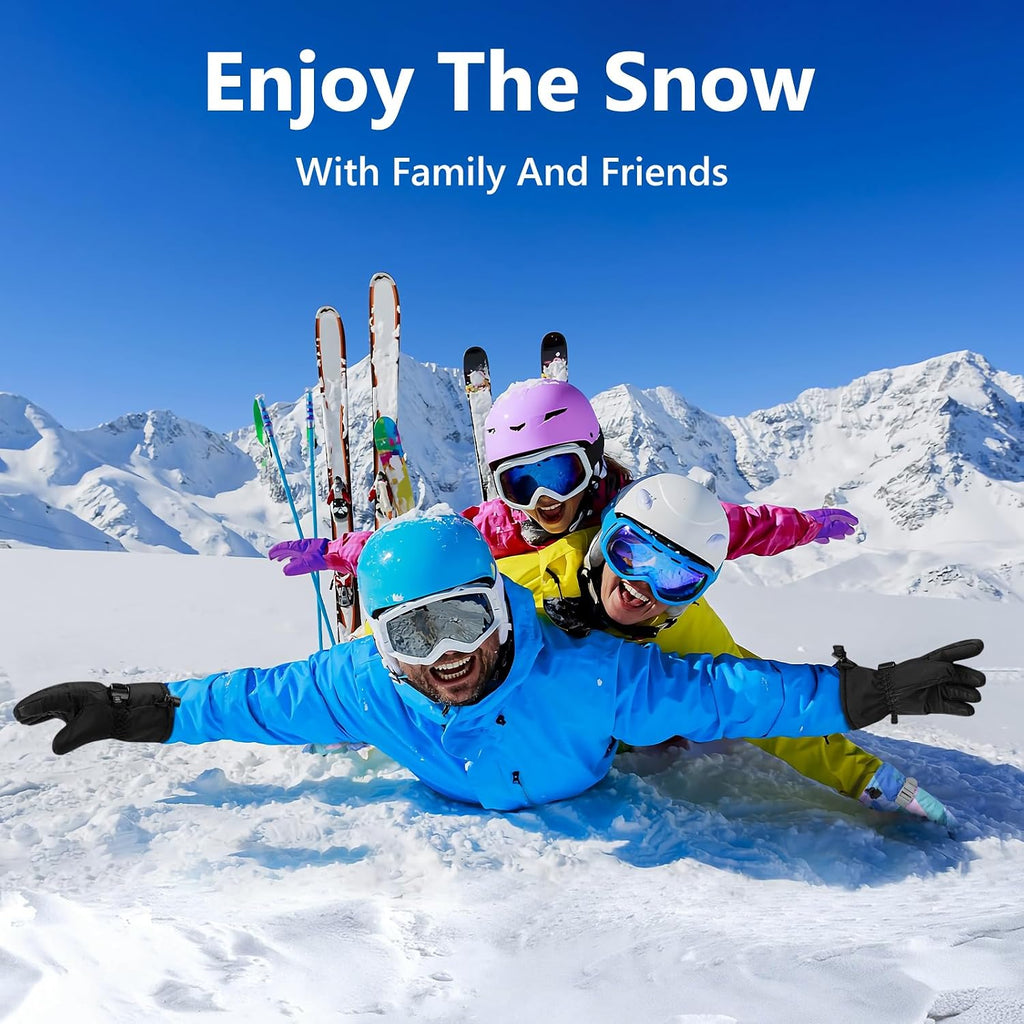 Ski Gloves,Snow Gloves Waterproof Winter Warm Cold Weather Touchscreen Gloves for Parent& Child Kids