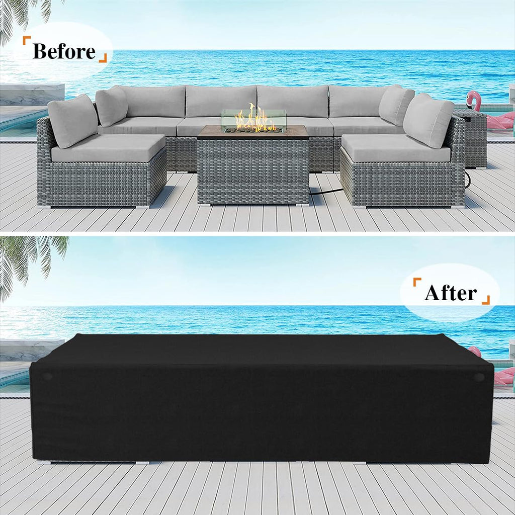 126x64 Heavy Duty 900D Outdoor Patio Sectional Cover Waterproof