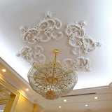 33.5'' Large PU Ceiling Medallion Combination Decorative 2.36'' ID French Style Chandelier Base Ceil