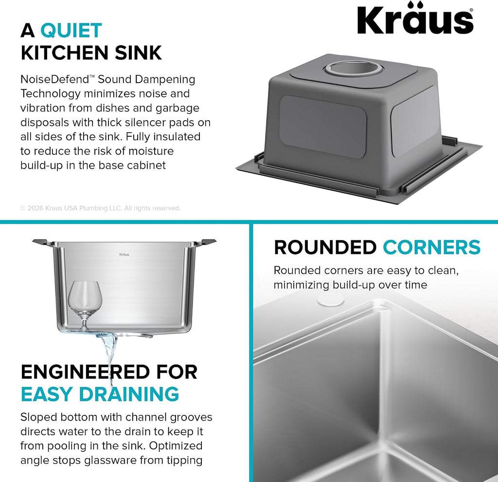 Fairlane 15 in Drop In/Top Mount Workstation Single Bowl 18-Gauge Stainless Steel Bar Kitchen Sink with Accessories