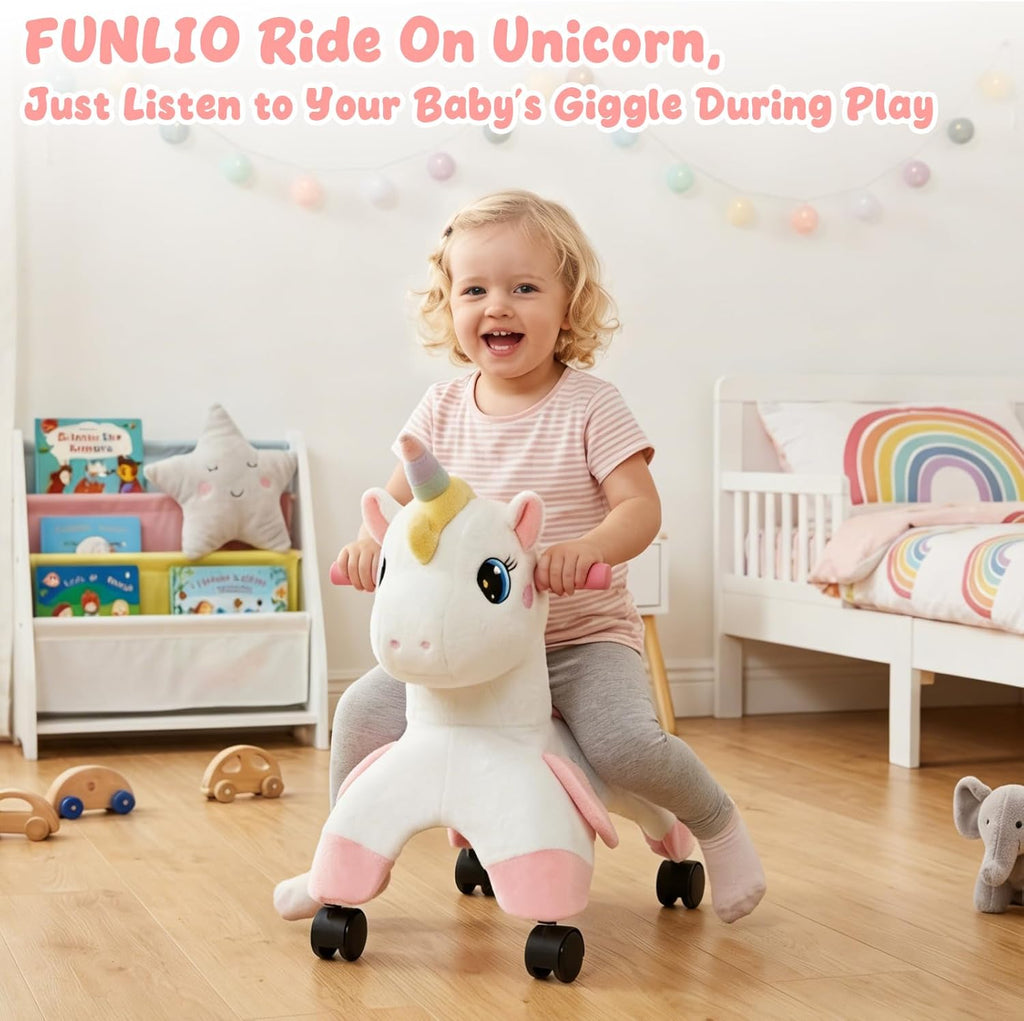 Unicorn Ride On Toys, Toddler Ride On Toys with 360° Wheels, Toddler Bike Designed to Develop Balance & Coordination