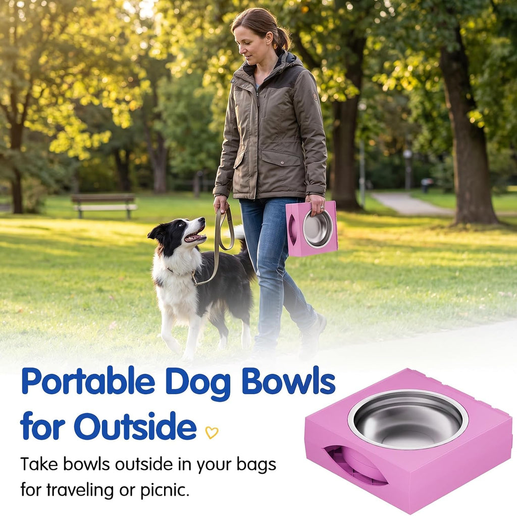 Elevated Dog Bowls Large Breed Raised Dogs Bowl Stand Large/Medium Sized Dog Stainless Steel Food Water Bowl Stands 5