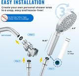 Filtered Shower Head with Handheld, High Pressure 9-Spray Modes Detachable Shower Head with Filter for Hard