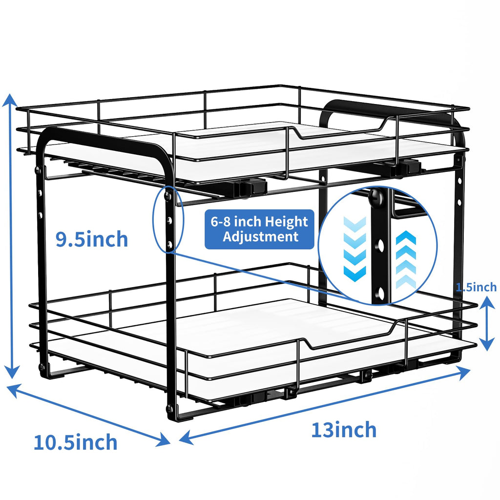 Pull Out Spice Rack, Spice Rack Organizer, Pull Out Spice Racks for Inside Cabinets, Height Adjustable Heavy
