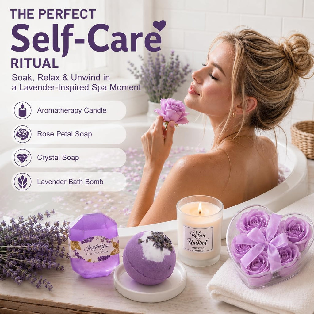 Birthday Gifts for Women, 12-Piece Christmas Gift Basket with 40oz Tumbler & Soft Blanket, Luxury Spa Gift Set for