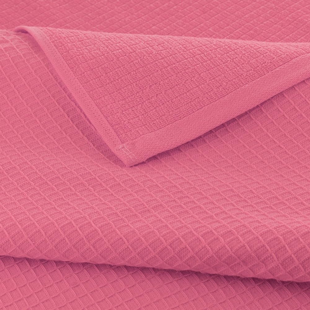 Waffle 2Pcs 100% Egyptian Cotton Large Designer Bathsheet Towels Gift Set- Pink, 35"x70" 2Bath Sheet Towels (Box