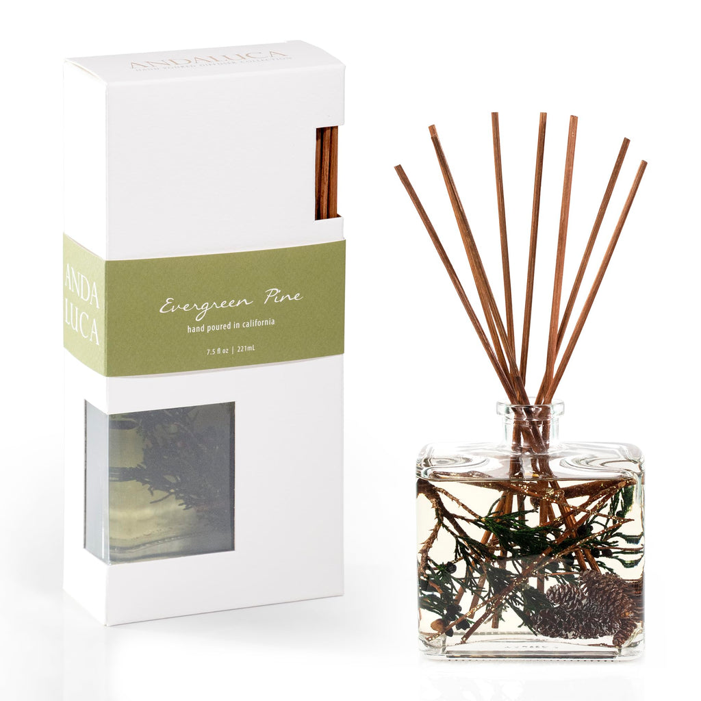 Evergreen Pine Botanical Reed Diffuser | 7.5 fl oz | Scents of Evergreen, Crushed Pine and Fir Balsam