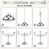 3 Pcs 3 Arm Metal Candelabra Candlestick Holders Tall Candlestick Holders Gothic Candle Holdery (Classic,10 Inch,Silver)