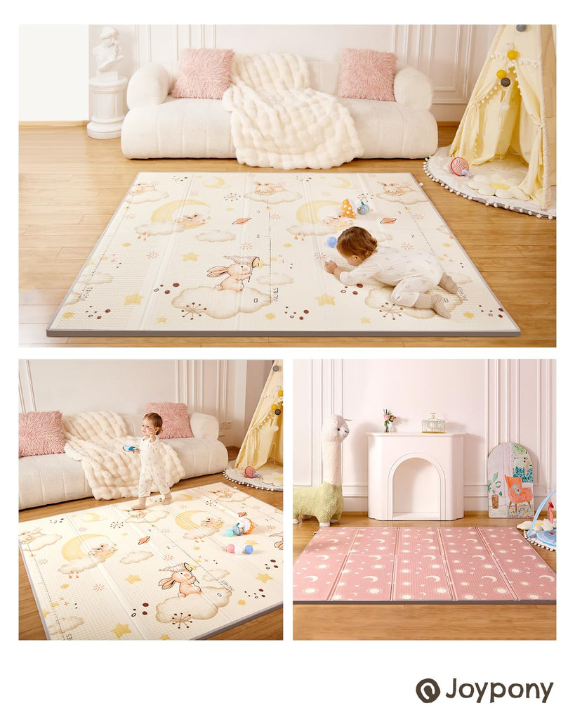 Baby Play Mat 71x59 Inches, Foldable Play Mats for Babies and Toddlers, Waterproof & Anti-Slip Portable Baby Floor