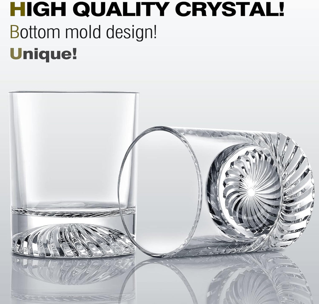 Whiskey Glasses Old Fashioned Glasses Set of 4 12oz Rocks Glasses Gift for Men Women Drinking Bourbon Scotch