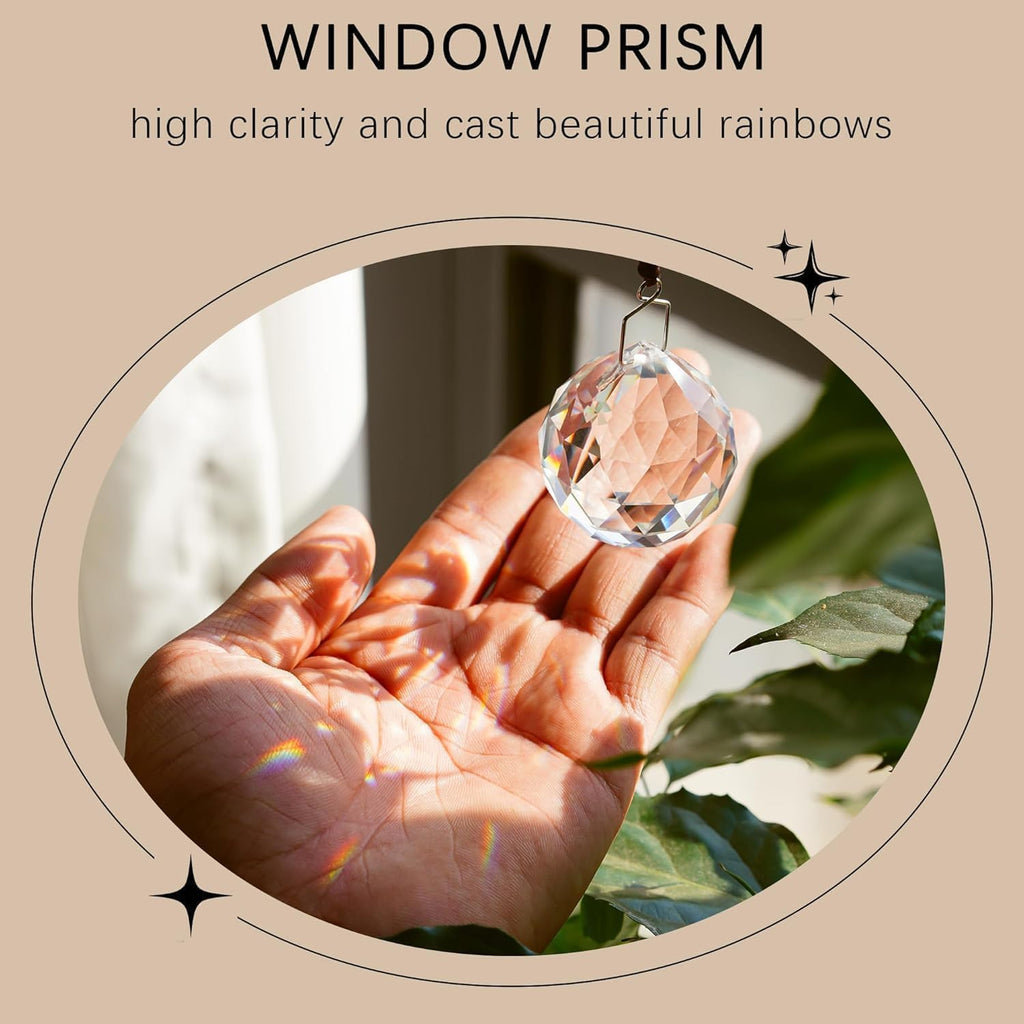 20Pcs Clear Crystal Ball Prism Suncatchers for Window Hanging,40mm - Rainbow Maker,Prisms,Sun Catcher Indoor Window