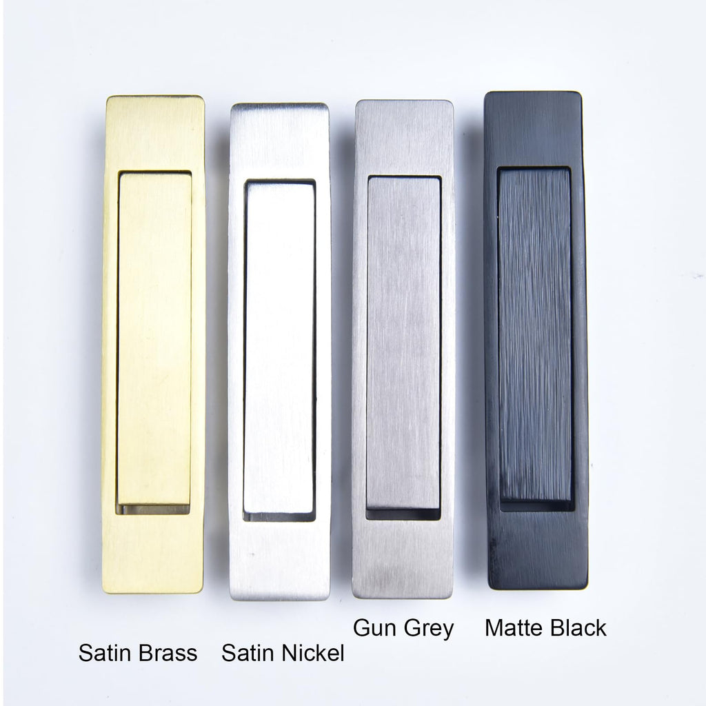 Pocket Door Handles Edge Pull,Flush Finger Hardware,Antique Brass,1