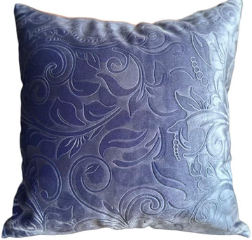 Embossed Velvet Throw Pillow Cover-(18" x 18", C36 Blue)