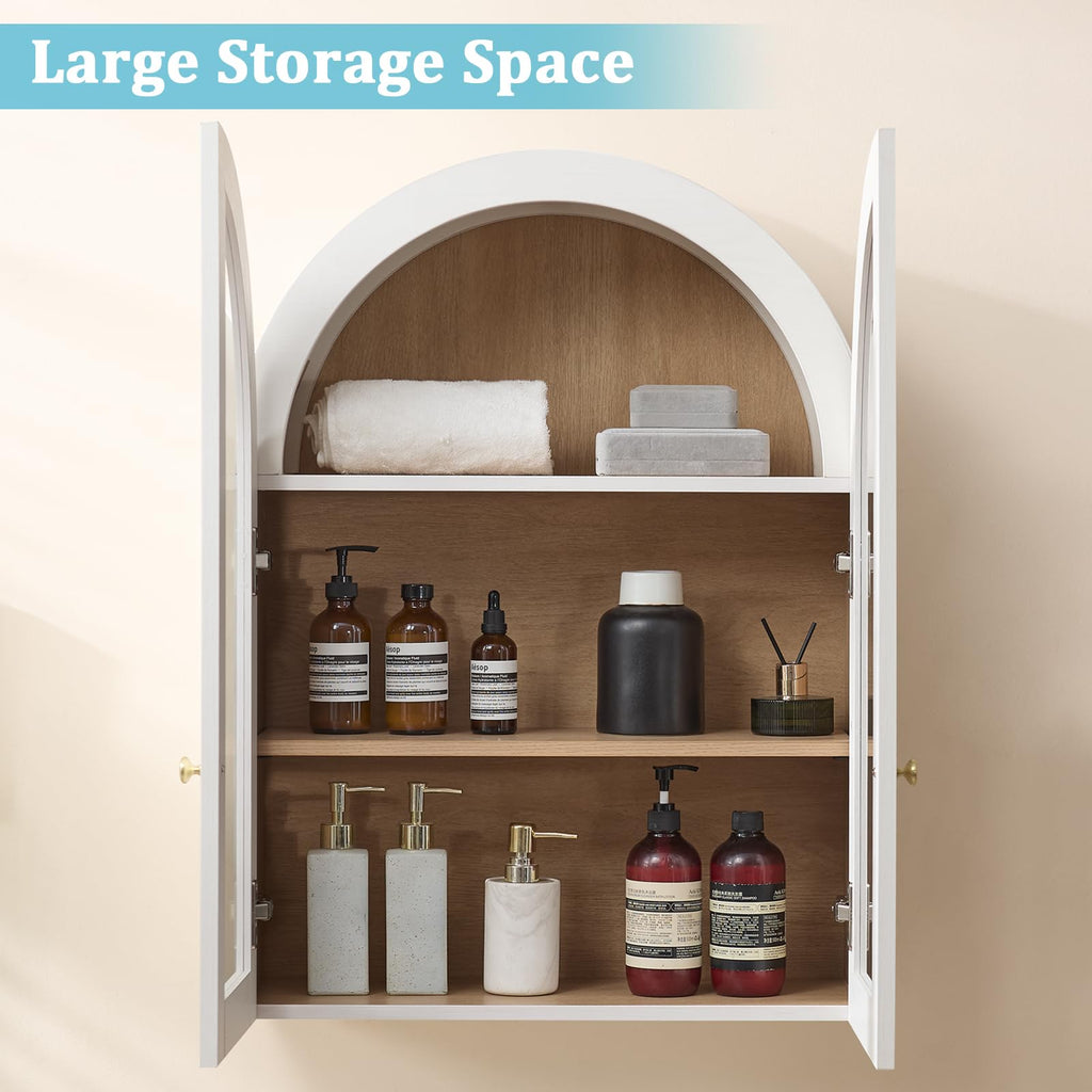 Bathroom Wall Cabinet Arched Medicine Cabinet, Bathroom Storage Cabinet Wall Mount Over Toilet Storage Cabinet with