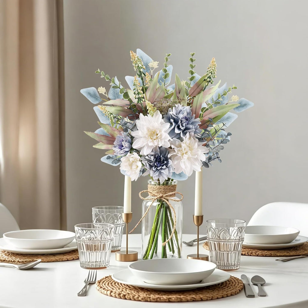 Fake Flowers in Vase Artificial Flowers Coffee Table Decor, Faux Flowers in Vase, Flower Arrangements Artificial