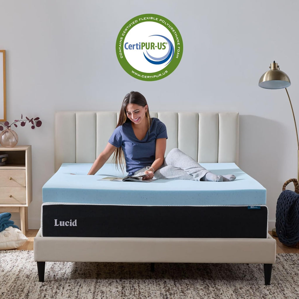 4 Inch Memory Foam Mattress Topper, Queen Size - Cooling Gel Bed Topper - Preassure-Relieving Ultra Plush Feel