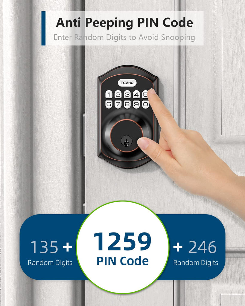 Keyless Entry Deadbolt with Keypad for Front Door, Bronze