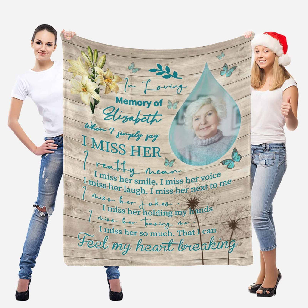 Dad Memorial Blanket, in Loving Memory of Mom Grandma, Memorial Gift for Loss of Her, Blanket Sympathy Condolence