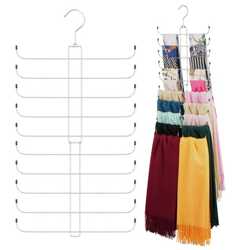 2 Pack Scarf Hanger, Scarf Organizer for Closet, Holds 40 Scarves