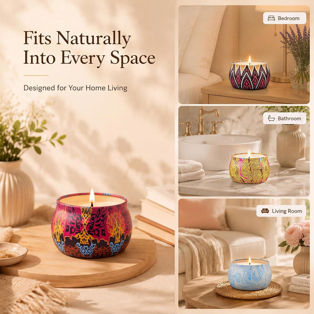 Scented Candles for Women, 4 Pack Candle Gift Set with Magnetic Gift Box - Set of 4