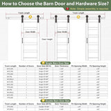 30x96 Inch White Sliding Barn Door Slab with 5.5ft Hardware Kit Included, 5-Panel, MDF Wood Panel Co