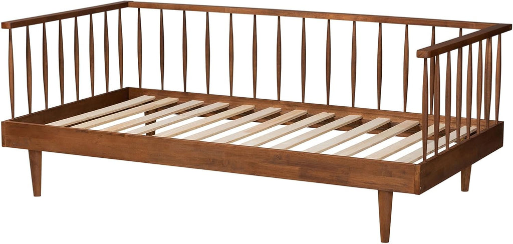 Matilda Mid-Century Modern Ash Walnut Finished Wood Twin Size Daybed