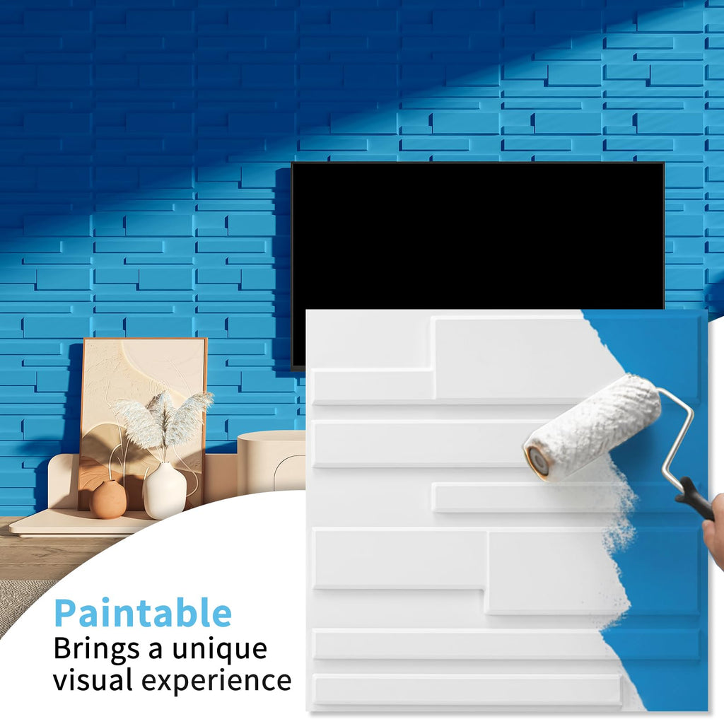 20 Pack Decorative 3D Wall Panels, 19 Sq.Feet PVC Interior Wall Décor, 11.8"x11.8", White