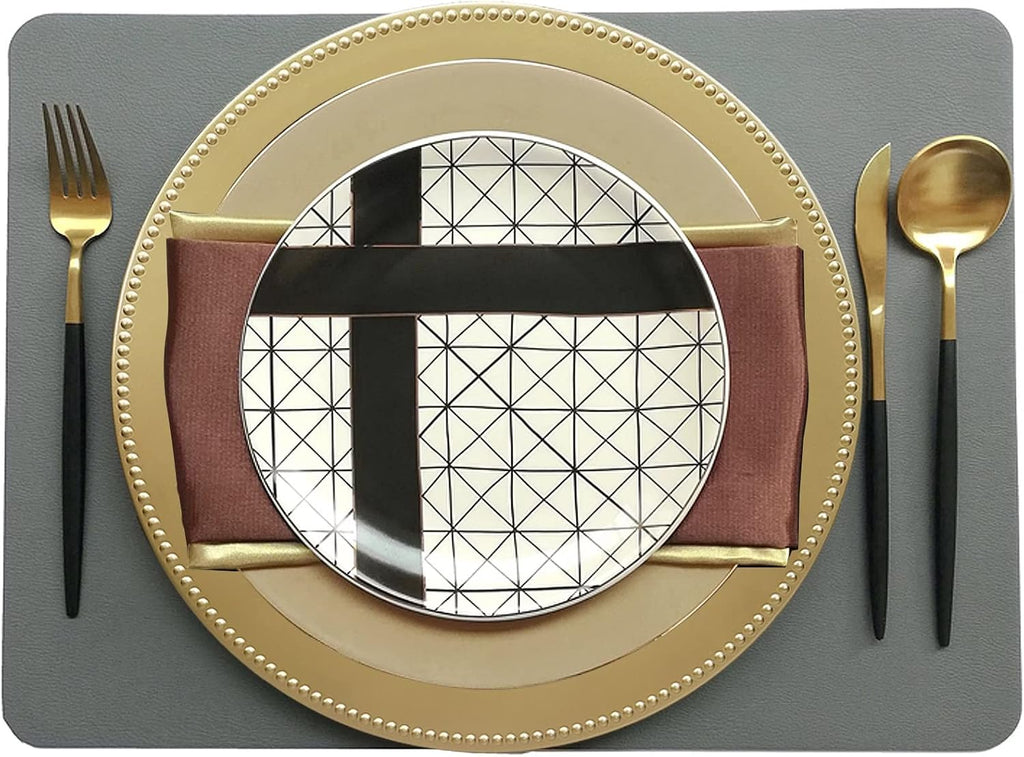 Gold Plastic Charger Plates - Set of 12