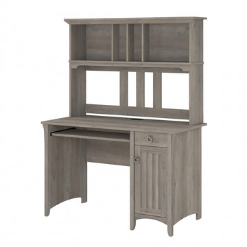 Salinas Computer Desk with Hutch | Study Table with Drawers, Cabinets & Pullout Keyboard/Laptop Tray | Modern