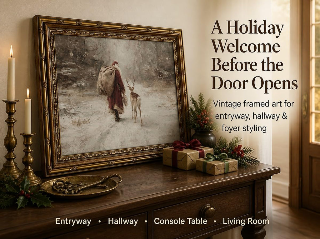 Vintage Gold Framed Christmas Wall Art