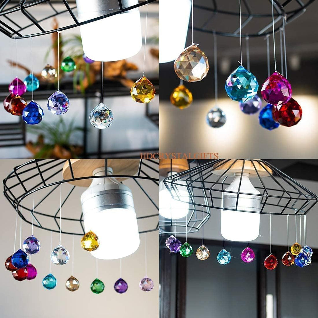 15pcs Crystal Ball Prism Suncatchers 30mm Rainbow Maker Hanging Crystals - Multi-Color,Prisms