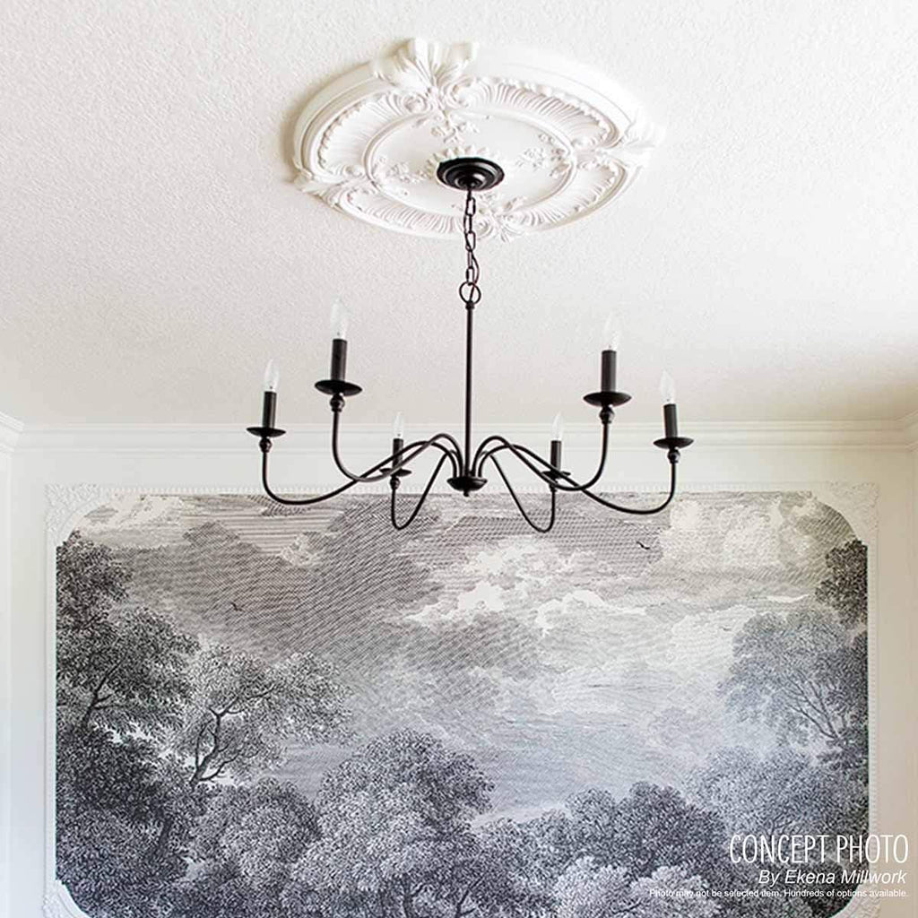 12 1/4"OD x 7 1/2"ID x 7/8"P Roped Medway Ceiling Medallion, Fits Canopies up to 7-1/2", 2 Piece
