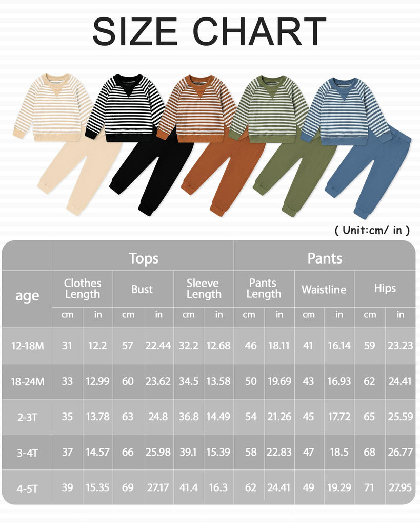 Toddler Boy Fall Clothes Striped Sweatshirt Pants Set Blue