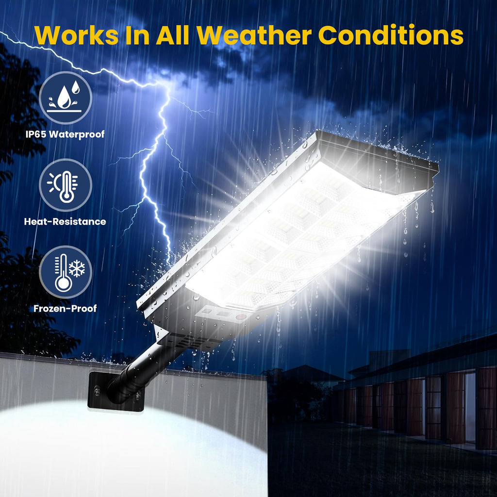 2-Pack Solar Street Lights Outdoor Waterproof, Solar Lights with Motion Sensor, LED Flood Light with Remote