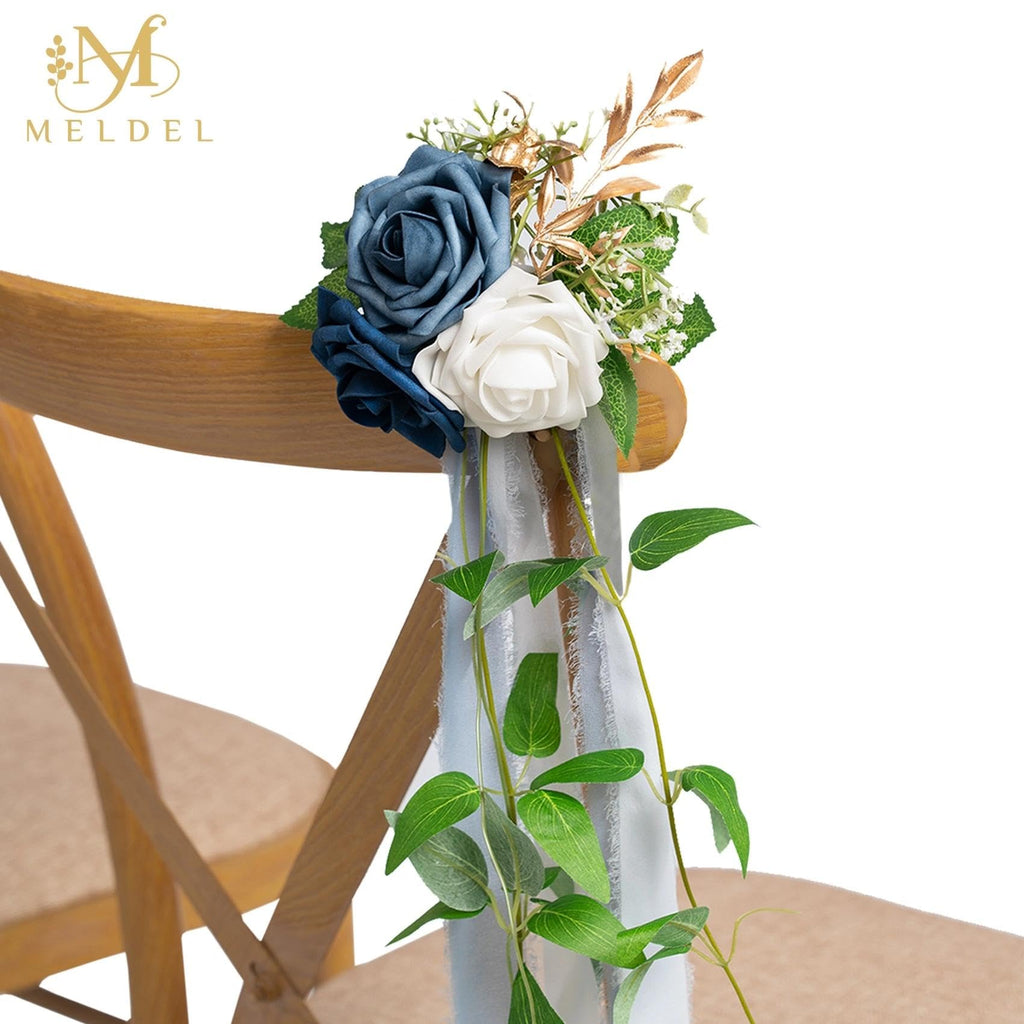 10pcs Wedding Artificial Aisle Pew Flowers Chair Back Decoration