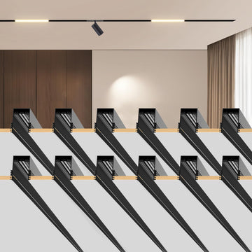 Magnetic Track Light Rails, Pre-Ceiling Recessed Mount Aluminum Track