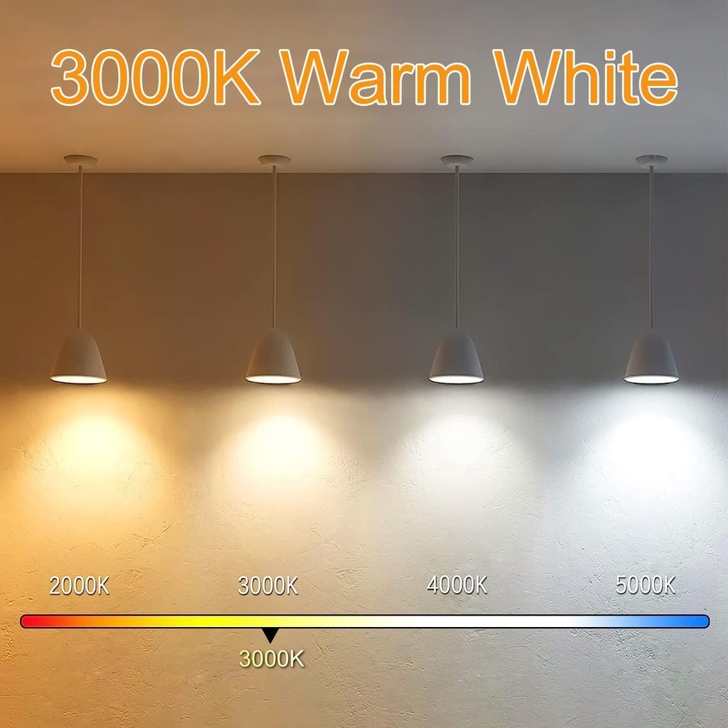 3000K Warm White Light Bulbs E26 Base, T10 T9 Edison Bulbs Dimmable 8W, AC 120V 100 Watt Equal Filament