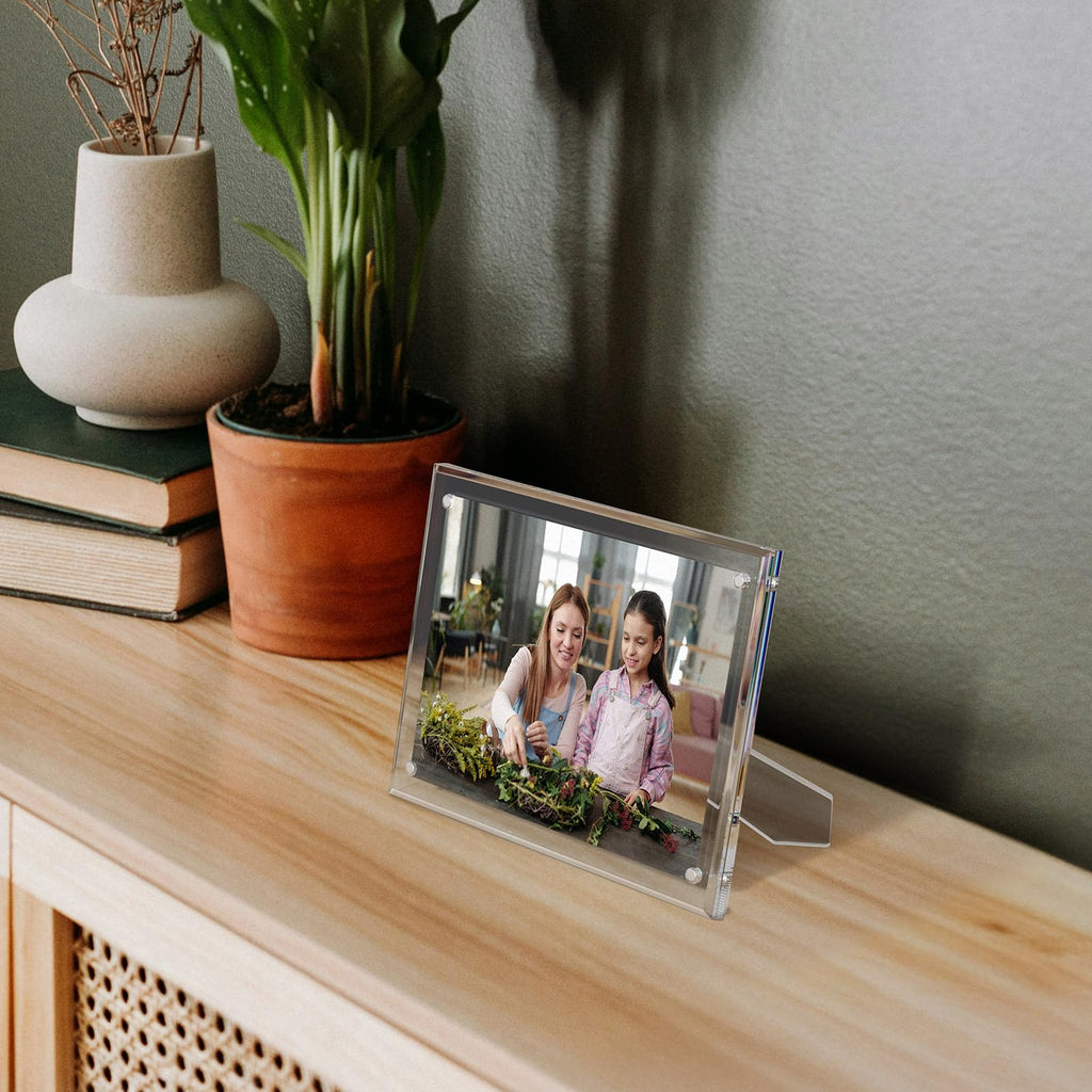 5x7 Acrylic Picture Frame with Magnets, Floating Photo Frames 4 Packs