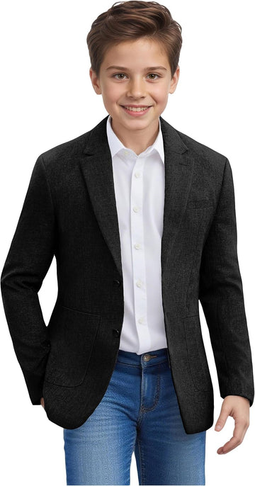 Boys Blazer Lightweight Sport Coat Formal Summer Casual Jacket 2 Buttons