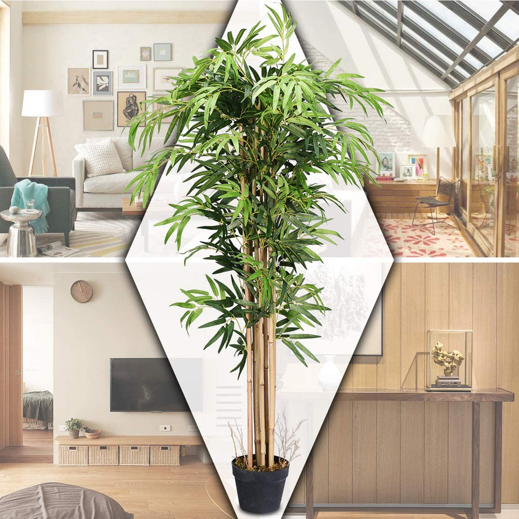 Artificial Bamboo Tree, Greenery Plants Pot, Decorative Fake Trees Artificial Trees Decor Indoor, Office, Entryway