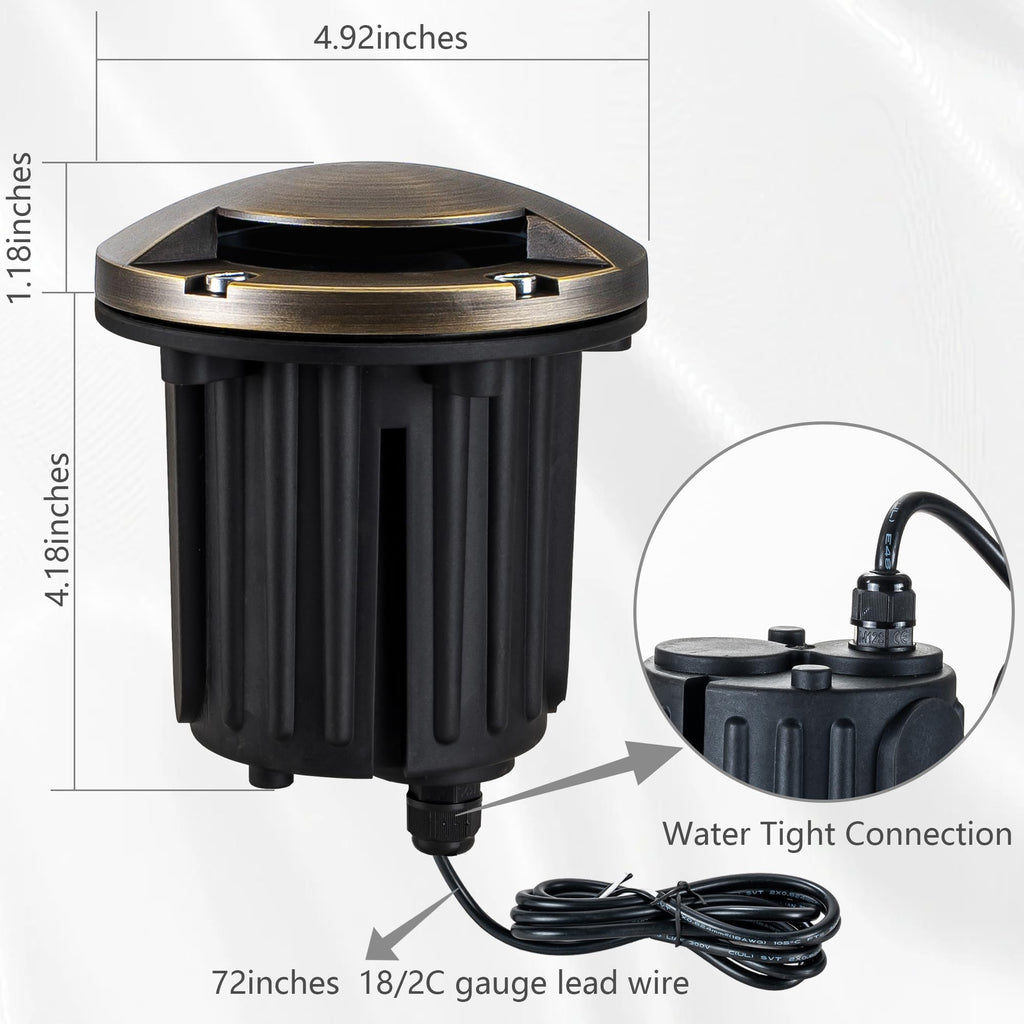 Brass Low Voltage Well Lights Landscape Lighting LED 12V Outdoor In Ground Lights Landscape Lights for Deck
