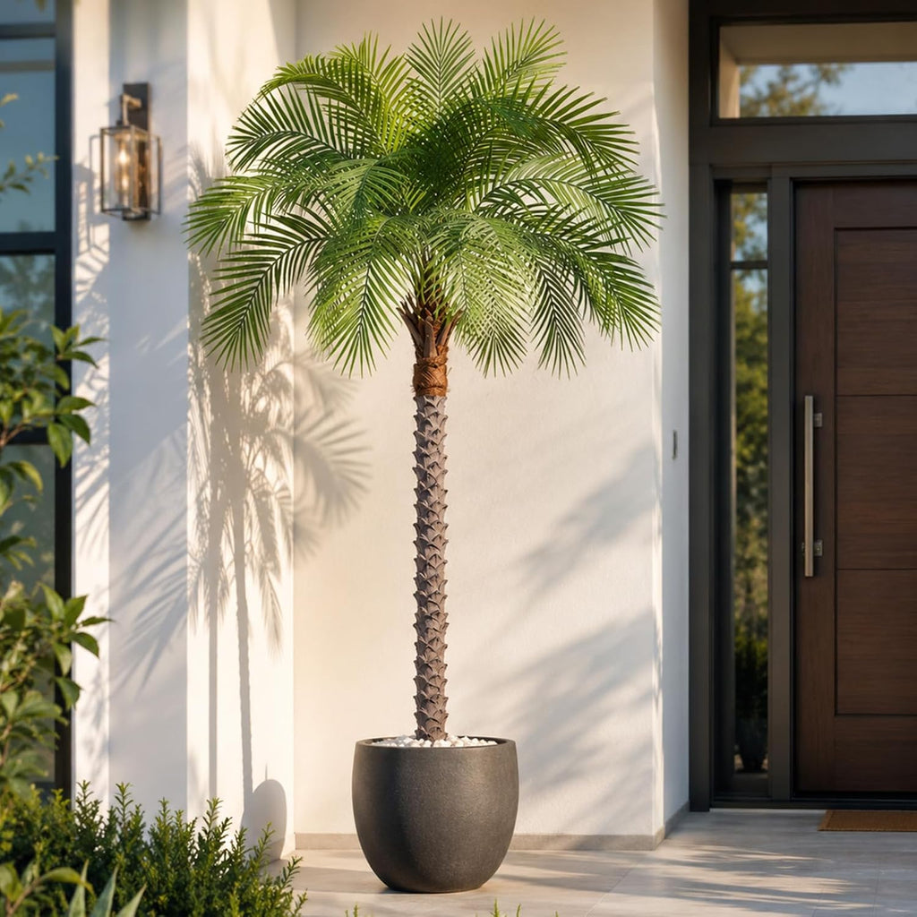 6ft Artificial Phoenix Palm Tree, Faux Coconut Silk Tropical Fake Palm Plant Outdoor Home Office Patio Bathroom Pool