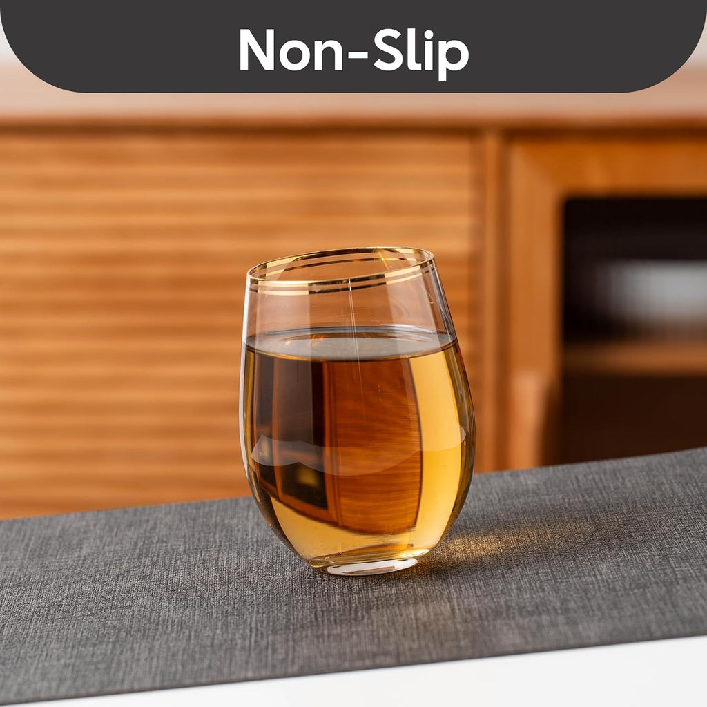 Vinyl Placemats - Faux Leather 100% Waterproof Oil-Proof Wipeable PU Place Mats, Heat Resistant Reversible - Set of 4