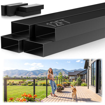 12FT Black Stainless Steel Cable Railing Handrail with POM Connector
