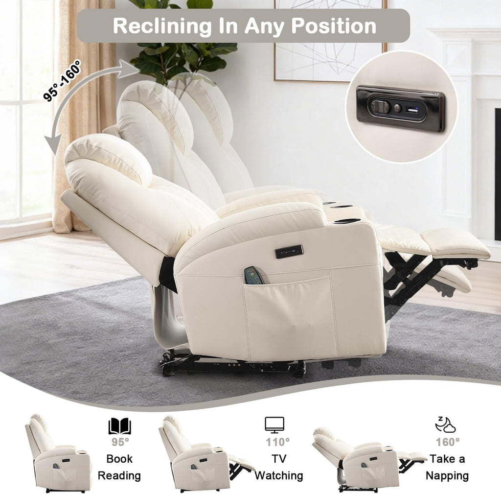 Power Recliner Chair with Heat and Massage for Adults